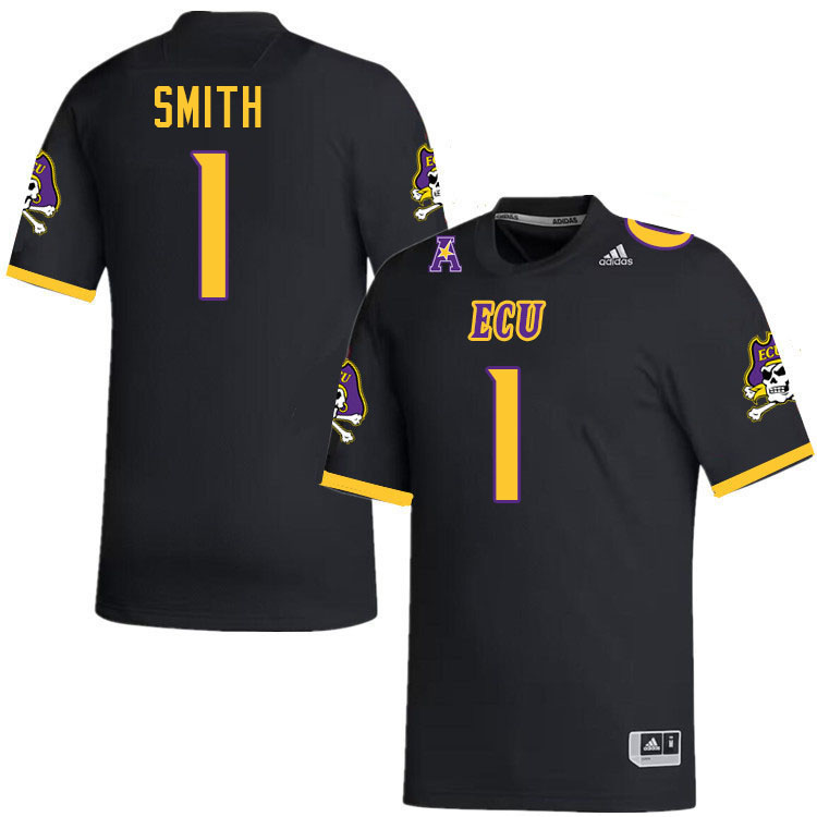 #1 Yannick Smith East Carolina Pirates College Football Jersey Stitched-Black #1 Yannick Smith East Carolina Pirates College Football Jersey Stitched-Black